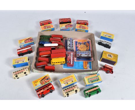 A COLLECTION OF BOXED AND UNBOXED LESNEY MATCHBOX 1-75 SERIES BUS AND COACH MODELS, boxed items include assorted Daimler Flee