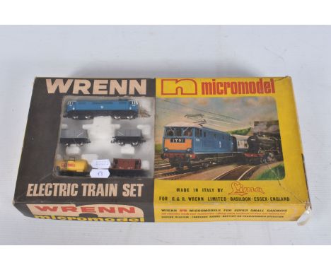 A BOXED WRENN MICROMODELS (LIMA) N GAUGE B.R. GOODS SET, No.2, comprising class 81 locomotive No.E3185, B.R. electric blue li