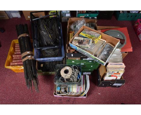 A LARGE QUANTITY OF BOXED AND UNBOXED OO AND HO GAUGE MODEL RAILWAY LINESIDE BUILDINGS, ACCESSORIES AND TRACK ETC., to includ