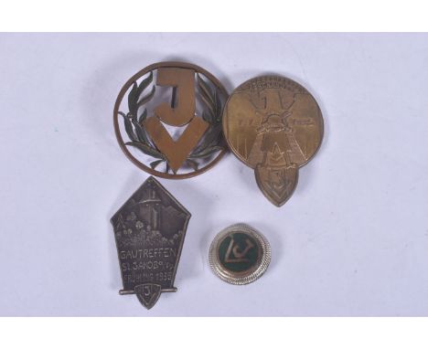 A COLLECTION OF FOUR JUNGVOLK CHRISTIAN SOCIALIST PARTY BADGES, the Jung volk was the junior movement of the Christian Social