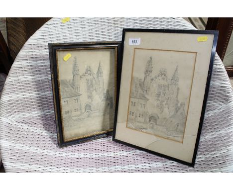 G Hilton, pencil sketch, signed and dated 1820 and a later copy