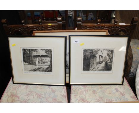 L Ghaddon, pencil signed limited edition print and a black and white photographic print of 'Cornhill, Ipswich 1850'
