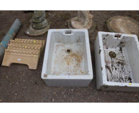 A ceramic Shanks butler style sink