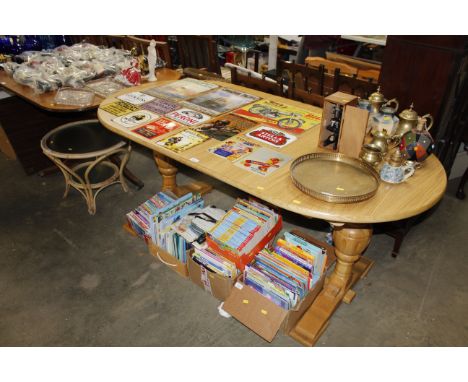 A modern light wood extending dining table