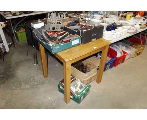 A modern light oak table