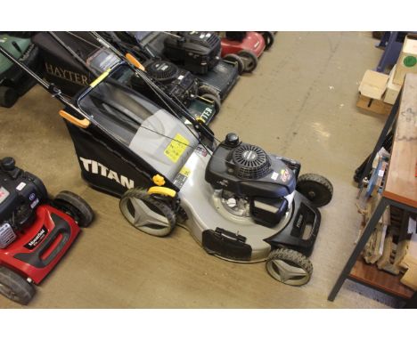 A Titan TTK736LWM self propelled petrol lawnmower with Honda GCV160 engine