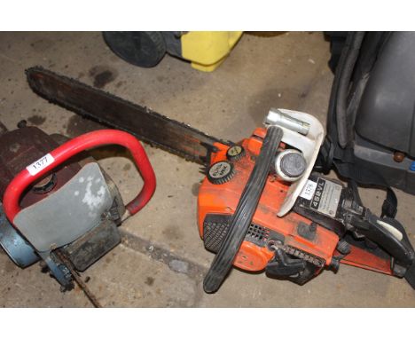 A petrol chainsaw