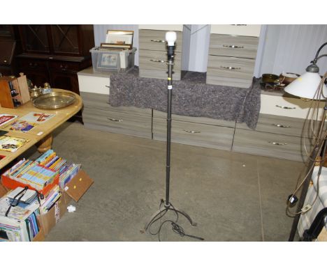 A standard lamp lacking shade