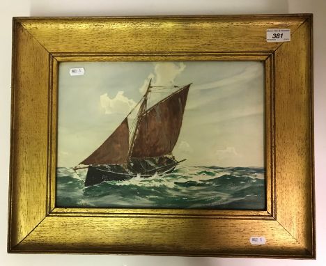 ERNEST DADE "Sailing boat on rough sea", watercolour, signed lower left and in pencil lower right "Pool Harbour", unknown if 