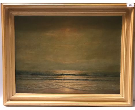 CHARLES DUNLOP TRACY (1870-1948) "Peace", a seascape, oil on canvas, signed lower right, bears label verso, 46 cm x 61 cm 