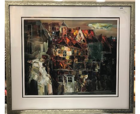 AFTER SERGEI INKATOV "Sunset in town", giclee print, limited edition No'd. 2/195, signed in pencil lower right, bears certifi