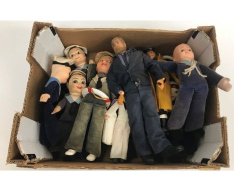 A collection of Norah Wellings and other sailor figures, together with a Palitoy "Action Man" figure, etc
