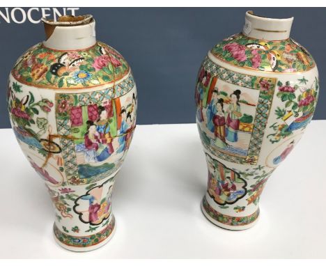 A collection of 13 pieces of 18th and 19th Century Chinese porcelain including a pair of 19th Century Chinese famille rose ba