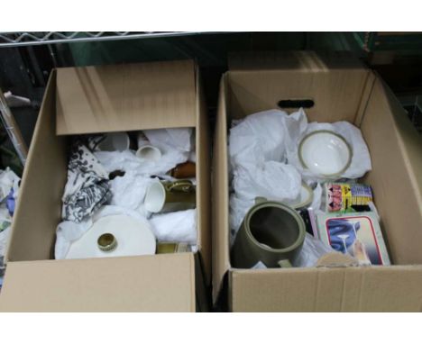 AN AVOCADO &amp; WHITE POOLE POTTERY PART TEA &amp; DINNER SERVICE together with a selection of other domestic pottery 