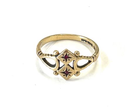 Vintage 9ct gold dress ring, approximate weight 2.2g 