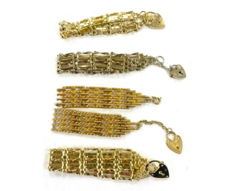 4 Gold plated gate bracelets 