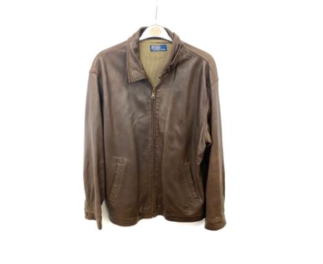 Vintage mens leather Ralph Lauren coat M/L 