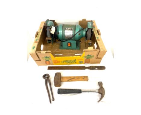 Bench grinder and tools, working order 