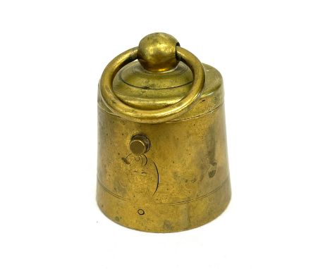 Antique inkwell in the shape of a grocers weight 