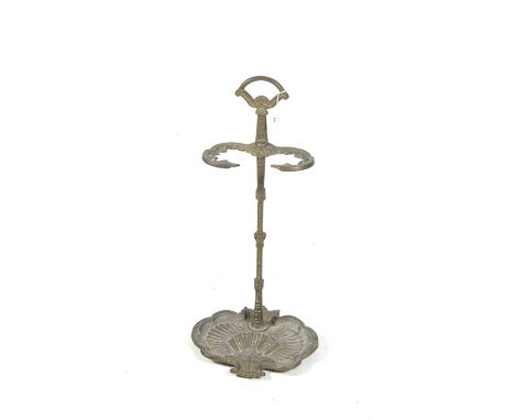 A 19th century cast iron stick stand in the coalbrookdale style. Having a scrolled leaf frame, H70.5cm