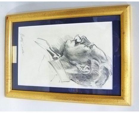 BETTY LADLER Profile portrait of a Man, Pencil drawing, signed, 25cm x 16cm. (Mary Betty Ladler, artist and illustrator 1914-