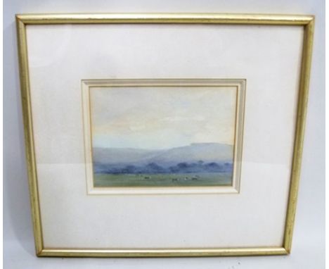 KENNETH LAUDER&nbsp;"Evening Light, Gloucestershire", Watercolour, signed and inscribed verso, see "Ruskin Gallery" label Str