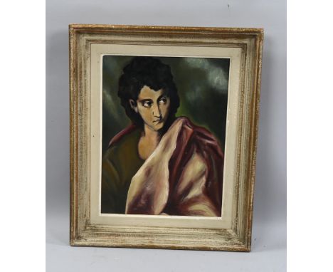 After El Greco, 20th century oil on canvas, portrait of a man, unsigned, 35cm x 27cm, framedGood condition 