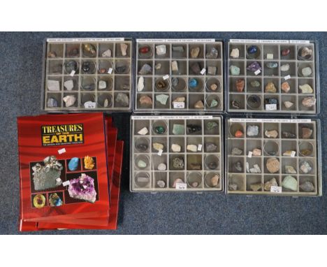 Treasures of the Earth, the mineral and Gemstone Collection comprising five trays with approximately 125 specimens and eight 