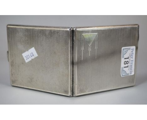 Art Deco engine turned cigarette case.  Birmingham hallmarks.  4.4 troy oz approx.  (B.P. 21% + VAT) 