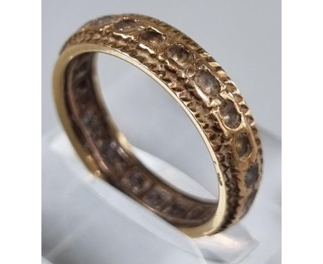 9ct gold full eternity style ring.  3.2g approx.  Size M1/2.  (B.P. 21% + VAT) 