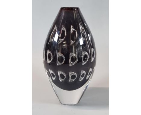 Ingeborg Lundin, a Swedish Orrefors 'Ariel' vase, of ovoid form decorated with air trap disc forms. 22cm high approx. (B.P. 2