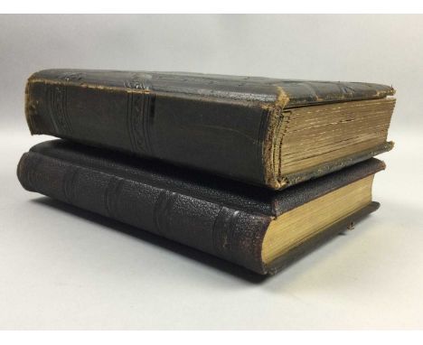 VICTORIAN PHOTOGRAPH ALBUM,with sepia portrait photographs and another album (empty) (2)