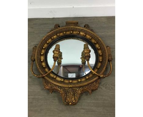 MID-20TH CENTURY G-PLAN CONVEX MIRROR,with electric light fittings