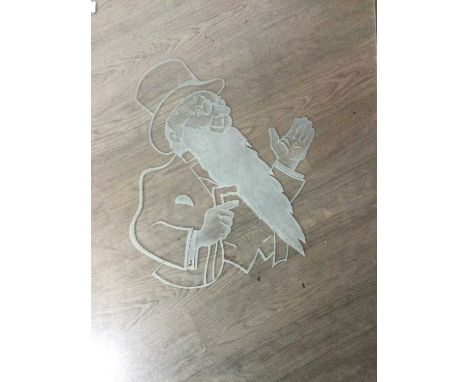 WILLIAM YOUNGER SCOTCH ALE ETCHED ADVERTISING PUB WINDOW INSERT,73 x 59.5cm