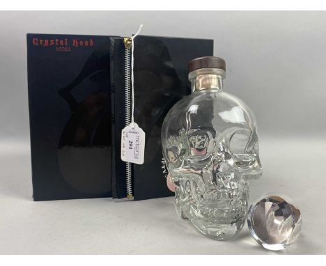 ROLLING STONES 50 YEARS CRYSTAL HEAD DECANTER,(empty) with spare stopper, in original box