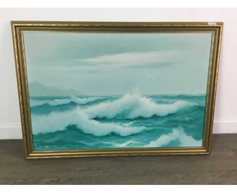CONTEMPORARY SCHOOL,SEASCAPE,acylic on canvas, signed Y. Keller, framed, 69cm x 99cm overall size, along with a pair of water