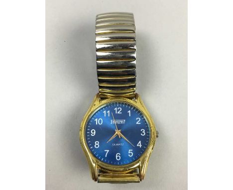 GENT'S BI-METAL WRIST WATCH,along with a paste set bangle, another bangle and a necklace (4)