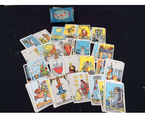 A pack of vintage Tarot cards, dated 1972, produced by Rider &amp; Company London, complete set of 78 cards first published i