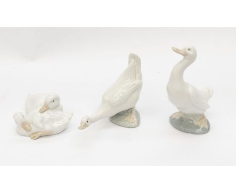 Three Nao figures of geese and ducksall in good condition