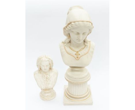 After Felix M Miller, parian bust entitled: Evangeline for the Crystal Palace Art Union Copeland, impressed verso and dated 1