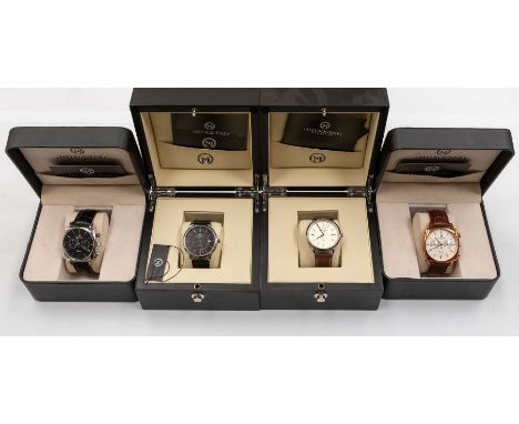 A collection of gents dress watches to include a four Melbourne watches including a rose gold 'Carlton' chronograph on brown 