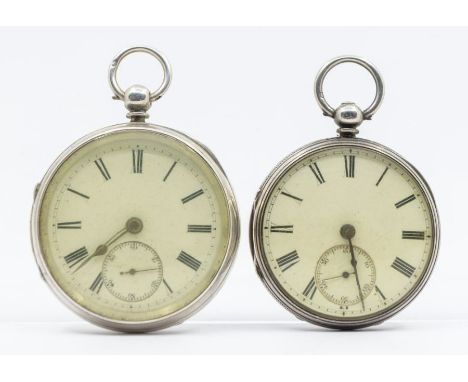 A George V silver open faced pocket watch, white enamel dial with Roman numerals, subsidiary seconds dial, dial approx 45mm, 