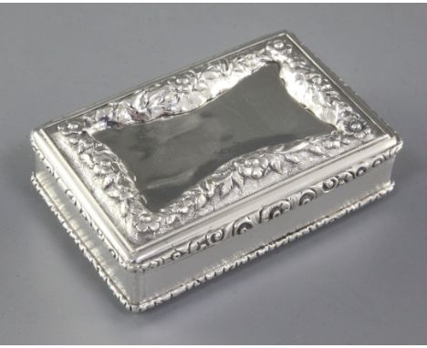 An early Victorian silver table snuff box, by Edward Smith, hallmarked Birmingham 1846, of rectangular form with engine turne