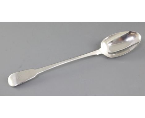 A George III silver fiddle pattern basting spoon, by Sarah Purver, hallmarked London 1818, initialled, Length: 310mm Weight: 