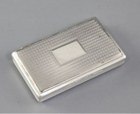 An early Victorian silver snuff box, by Nathaniel Mills, hallmarked Birmingham 1838, of rectangular form, with engine turned 