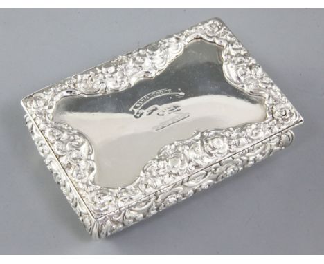 An early Victorian engine turned silver snuff box, by Wheeler & Cronin, hallmarked Birmingham 1845, of rectangular ogee form,