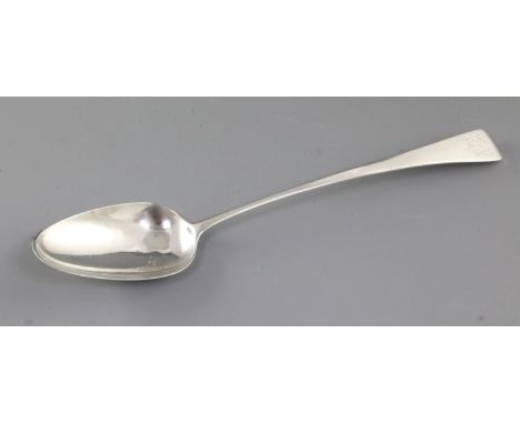 A George III silver Old English pattern basting spoon, by Stephen Adams, hallmarked London 1799, monogrammed, Length: 300mm W