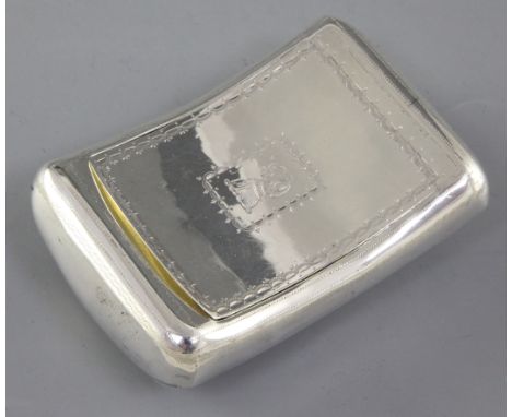 A George III silver concave snuff box, by Samuel Pemberton, hallmarked Birmingham 1807, with bright cut engraved decoration a