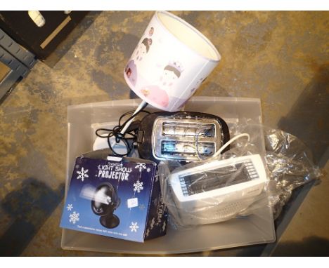 Boxed electric light show toaster etc 