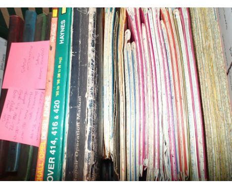Box of mixed books including vintage Ordnance Survey maps and car manuals
